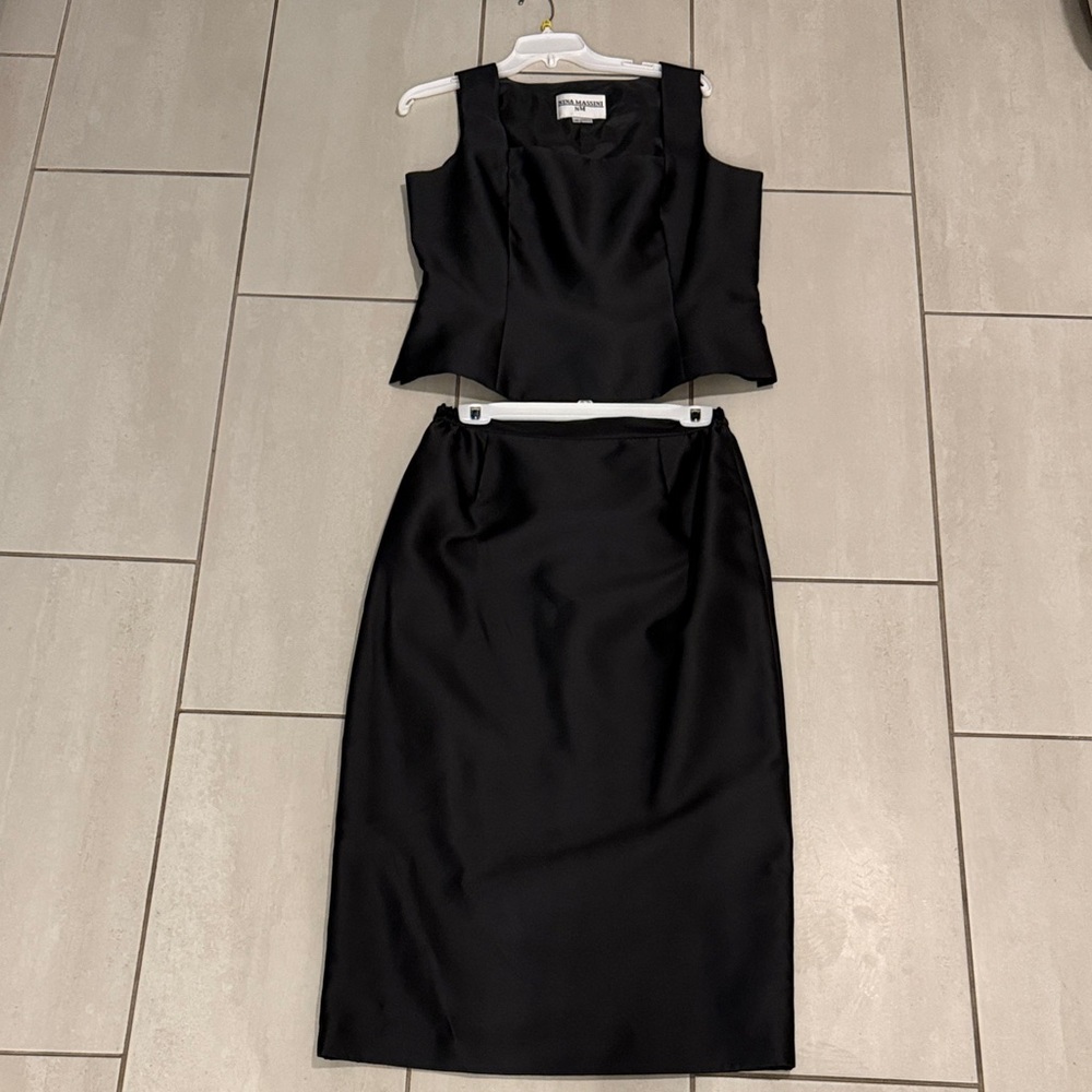 Massini Black Women's Skirt Set